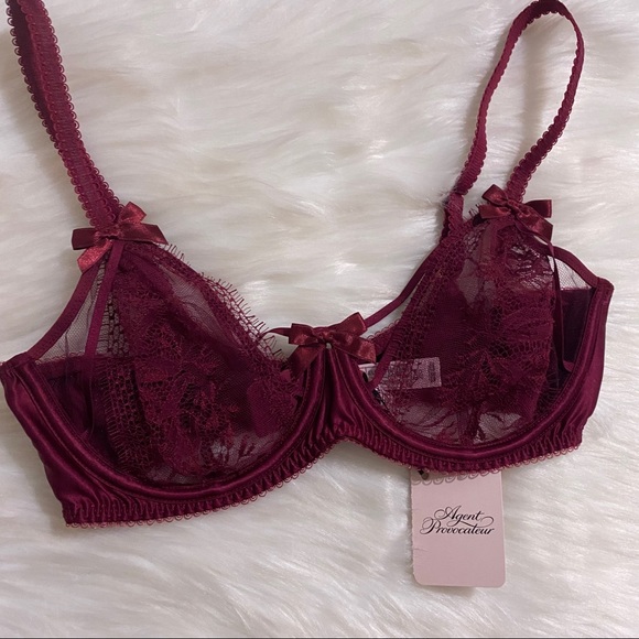 NWT Agent Provocateur Tanya Dark Red Bra - Picture 7 of 11